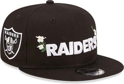 Las Vegas Raiders Flower Wordmark Black 9FIFTY Snapback Cap