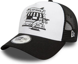 New Era Hot Dog Graphic Black A-Frame Trucker Cap