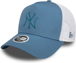 New Era New York Yankees Womens MLB Rhinestone Blue A-Frame Trucker Cap