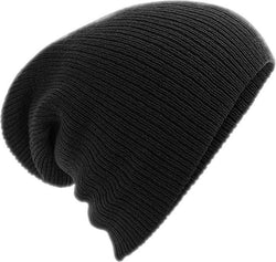 Beechfield Zware maat Slouch Beanie (Zwart)