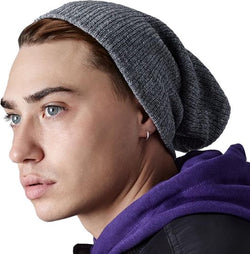 Beechfield Zware maat Slouch Beanie (Antiek Grijs)