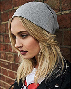 Beechfield Unisex Hemsedal Cotton Slouch Beanie (Heide Grijs)