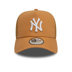 New Era New York Yankees League Essential Dark Beige 9FORTY A-Frame Trucker Adjustable Cap