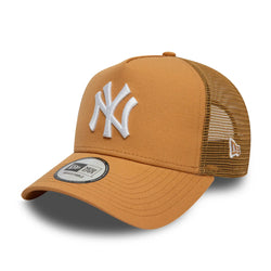 New Era New York Yankees League Essential Dark Beige 9FORTY A-Frame Trucker Adjustable Cap