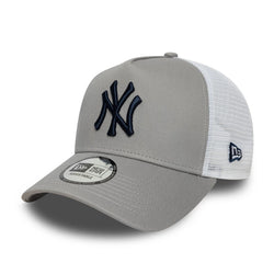 New Era New York Yankees MLB Side Patch Grey 9FORTY A-Frame Trucker Adjustable Cap