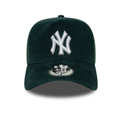New Era New York Yankees MLB Cord Dark Green 9FORTY A-Frame Trucker Adjustable Cap