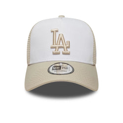New Era LA Dodgers MLB Light Beige 9FORTY A-Frame Trucker Cap