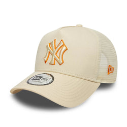 New Era New York Yankees MLB Outline Cream 9FORTY E-Frame Trucker Adjustable Cap
