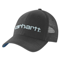 Carhartt Canvas Mesh-Back Logo Graphic Cap Black/Dark Horizon Blue
