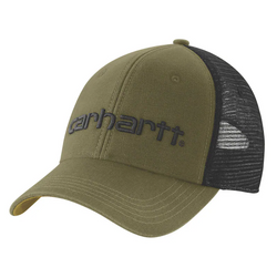Carhartt Canvas Mesh-Back Logo Graphic Cap Dark Bronzed Green