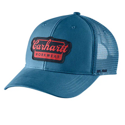 Rugged Flex™ pet met mesh achterkant en patch met scriptlogo - Blauw