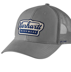 Rugged Flex™ pet met mesh achterkant en patch met scriptlogo - Grijs