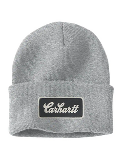 Carhartt Knit Cuffed Script Patch Beanie - Heather Gray