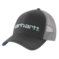 Carhartt Canvas Mesh-Back Logo Graphic Cap Black/Dark Horizon Blue
