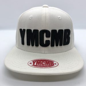YMCMB White Snapback Cap