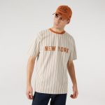 New Era New York Pinstripe Oversized Stone T-Shirt