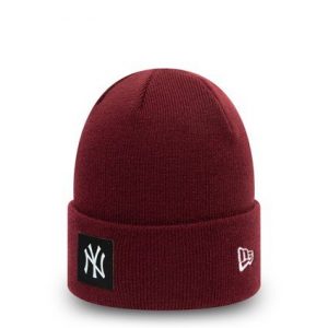 New Era New York Yankees Team Logo Maroon Cuff Beanie Hat Muts