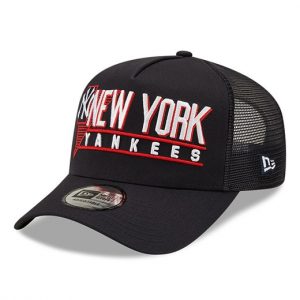 New Era New York Yankees Graphic Logo Navy A-Frame Trucker Cap