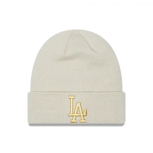 New Era LA Dodgers Metallic Logo Womens Stone Cuff Beanie Hat