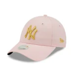 New Era New York Yankees Metallic Logo Womens Pink 9FORTY Cap