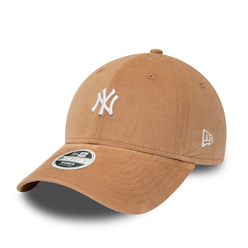 New York Yankees Womens Cord Mini Logo Beige 9FORTY AdjustableCap