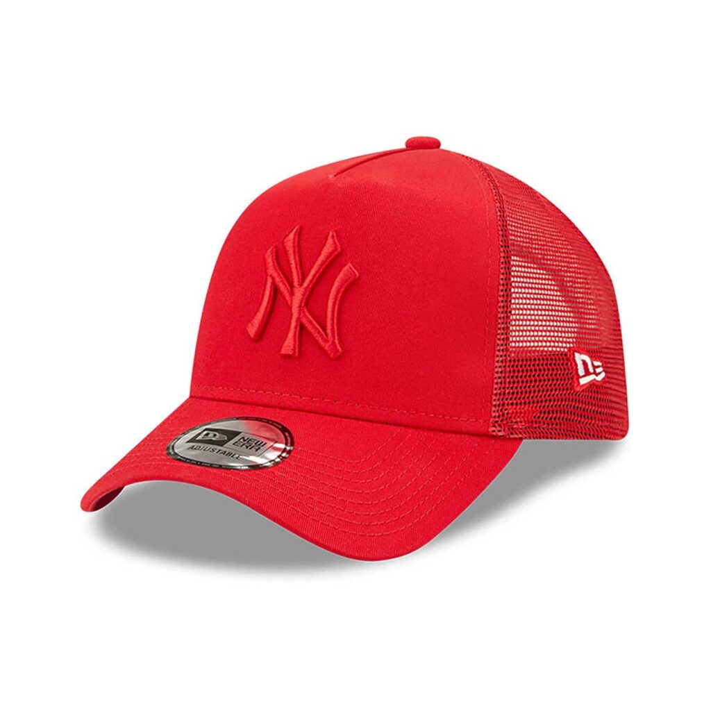 New York Yankees Tonal Mesh Red A-Frame Trucker Cap