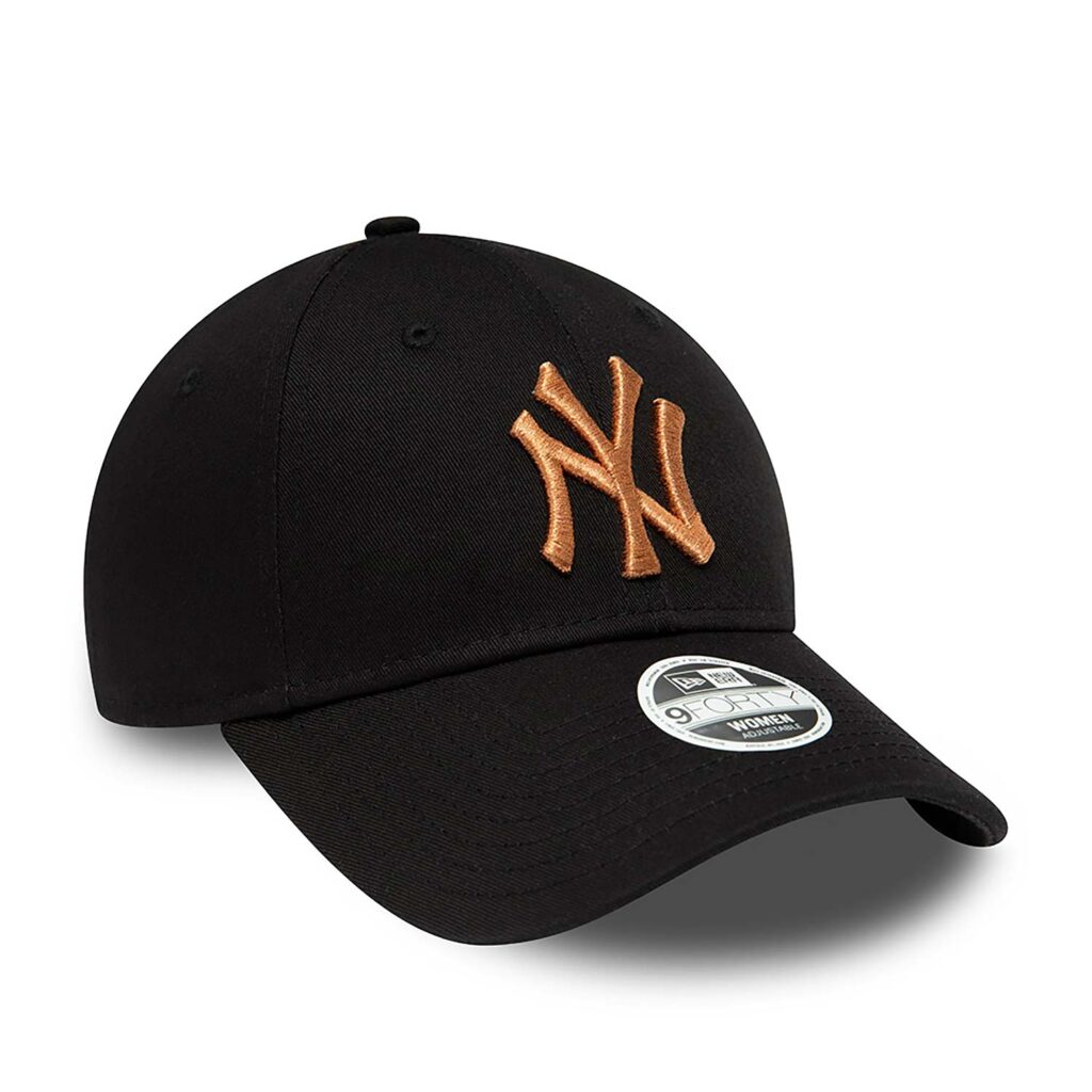 new-york-yankees-womens-metallic-logo-black-9forty-adjustable-cap-60298681-back