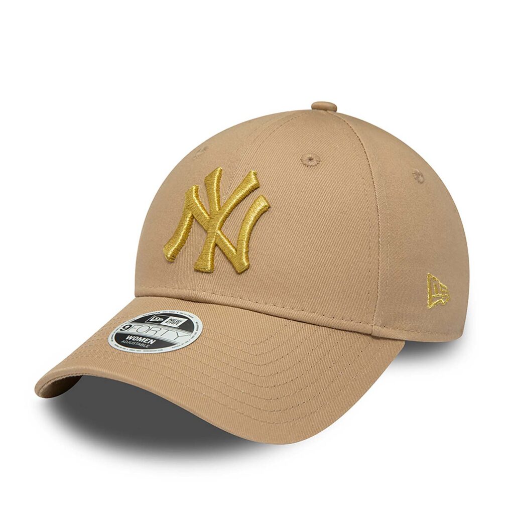 New York Yankees Womens Metallic Logo Brown 9FORTY Adjustable Cap