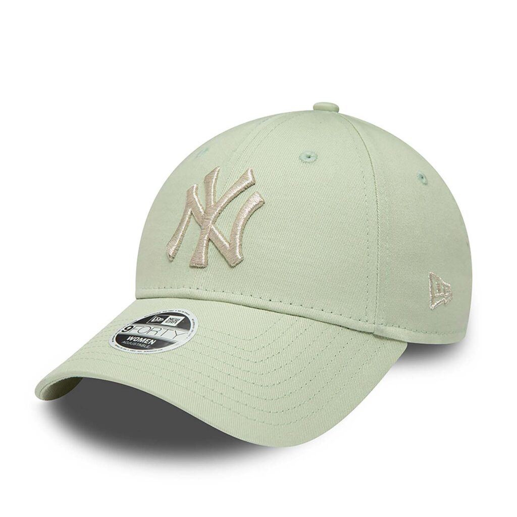 New York Yankees Womens Metallic Logo Green 9FORTY Adjustable Cap