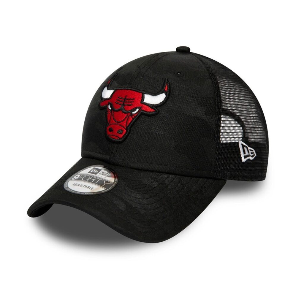 Chicago Bulls Home Field Black 9FORTY A-Frame Trucker Cap