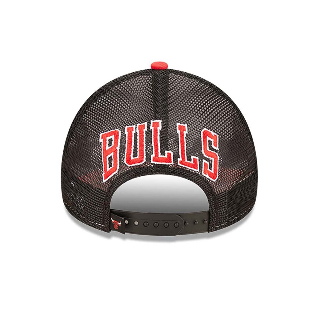 Chicago Bulls Team Color Block White A-Frame Trucker Cap-back