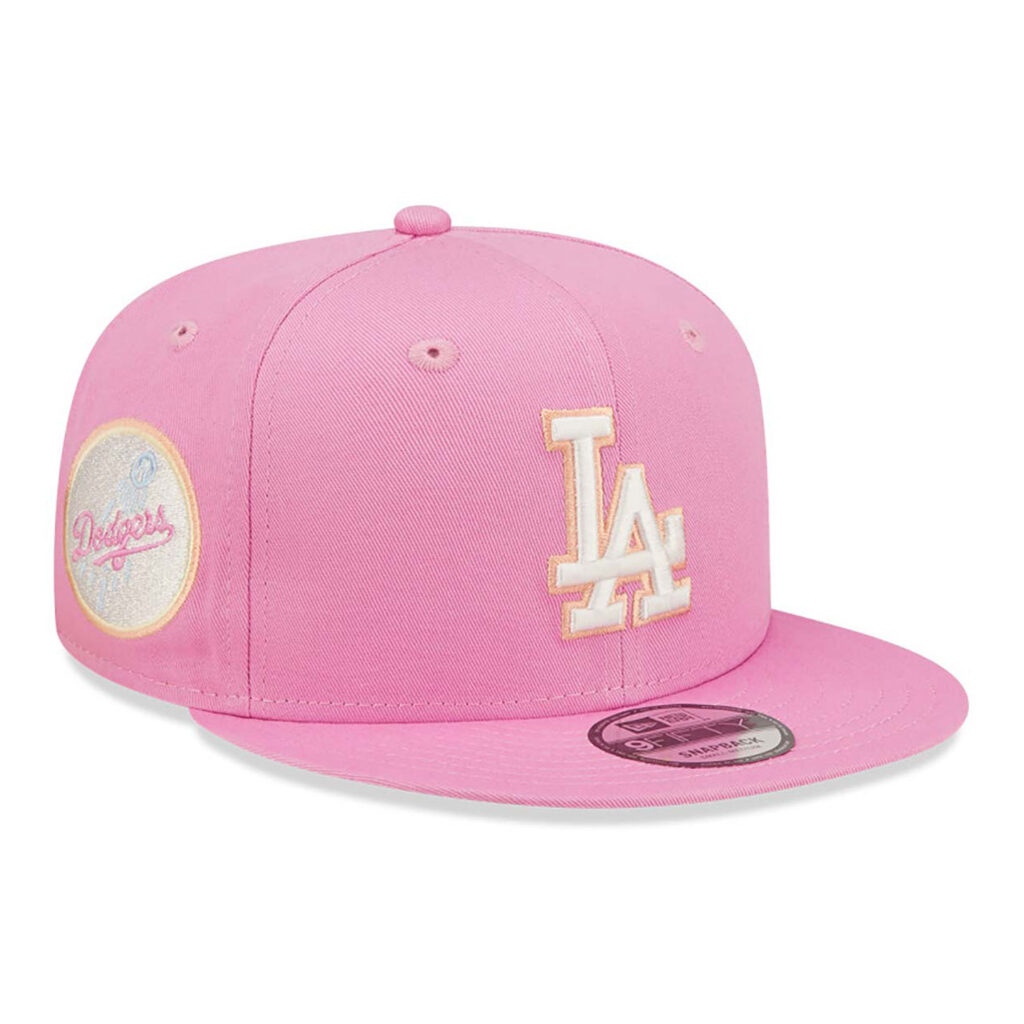 LA Dodgers Pastel Patch Pink 9FIFTY Snapback Cap-right