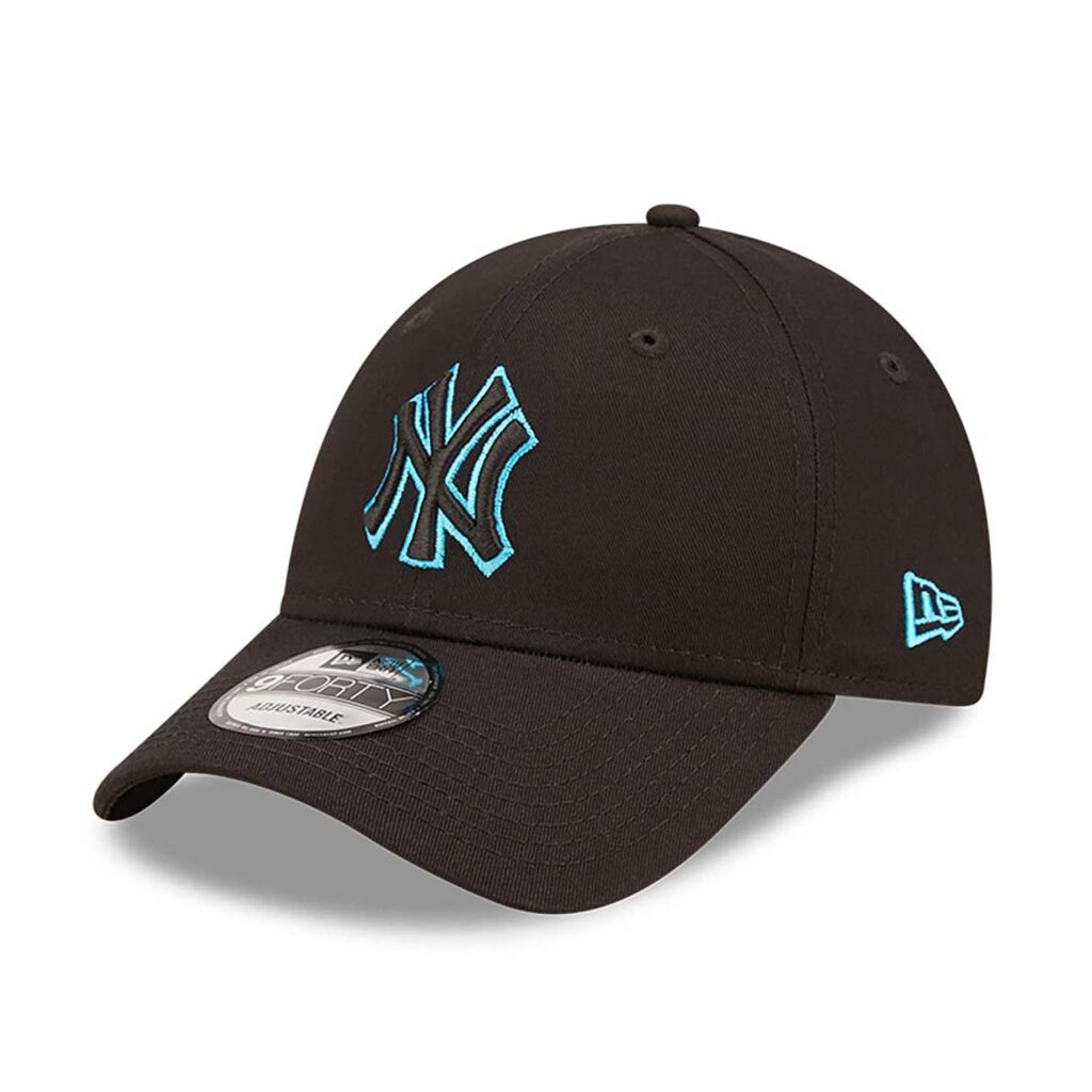 New York Yankees Neon Outline Black 9FORTY Adjustable Cap-left