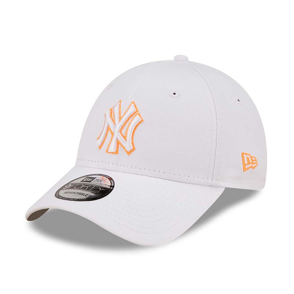 New York Yankees Neon Outline White 9FORTY Adjustable Cap-left