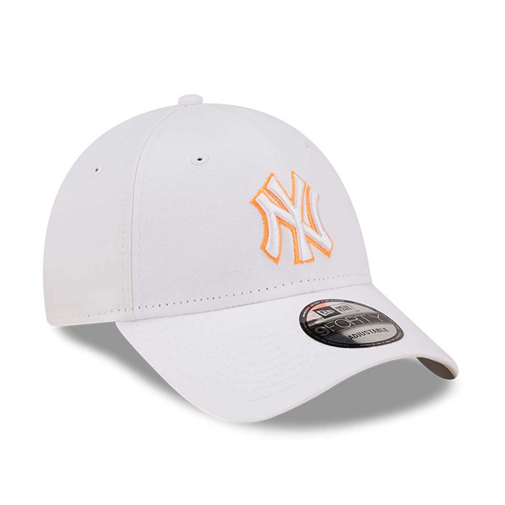 New York Yankees Neon Outline White 9FORTY Adjustable Cap-right