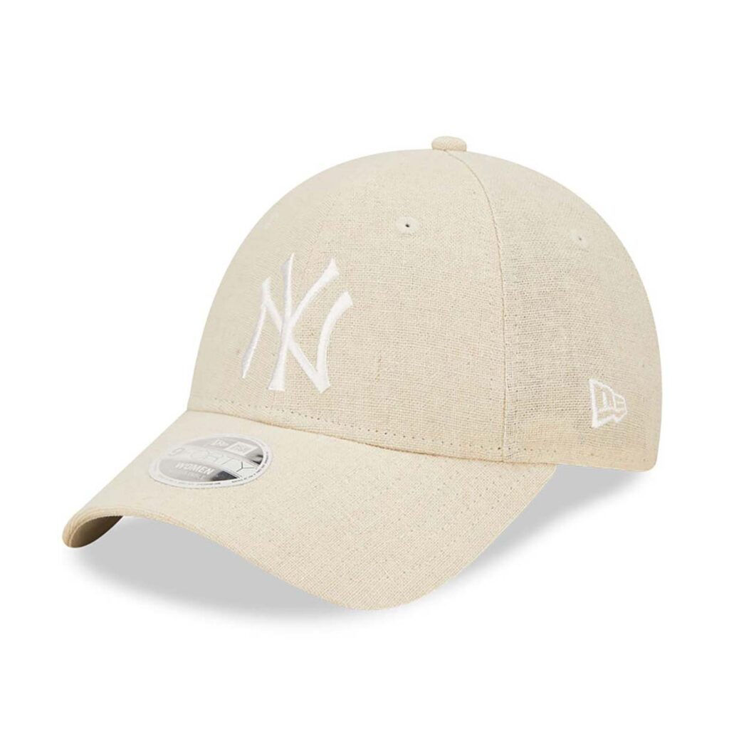 New York Yankees Womens Linen Cream 9FORTY Adjustable Cap