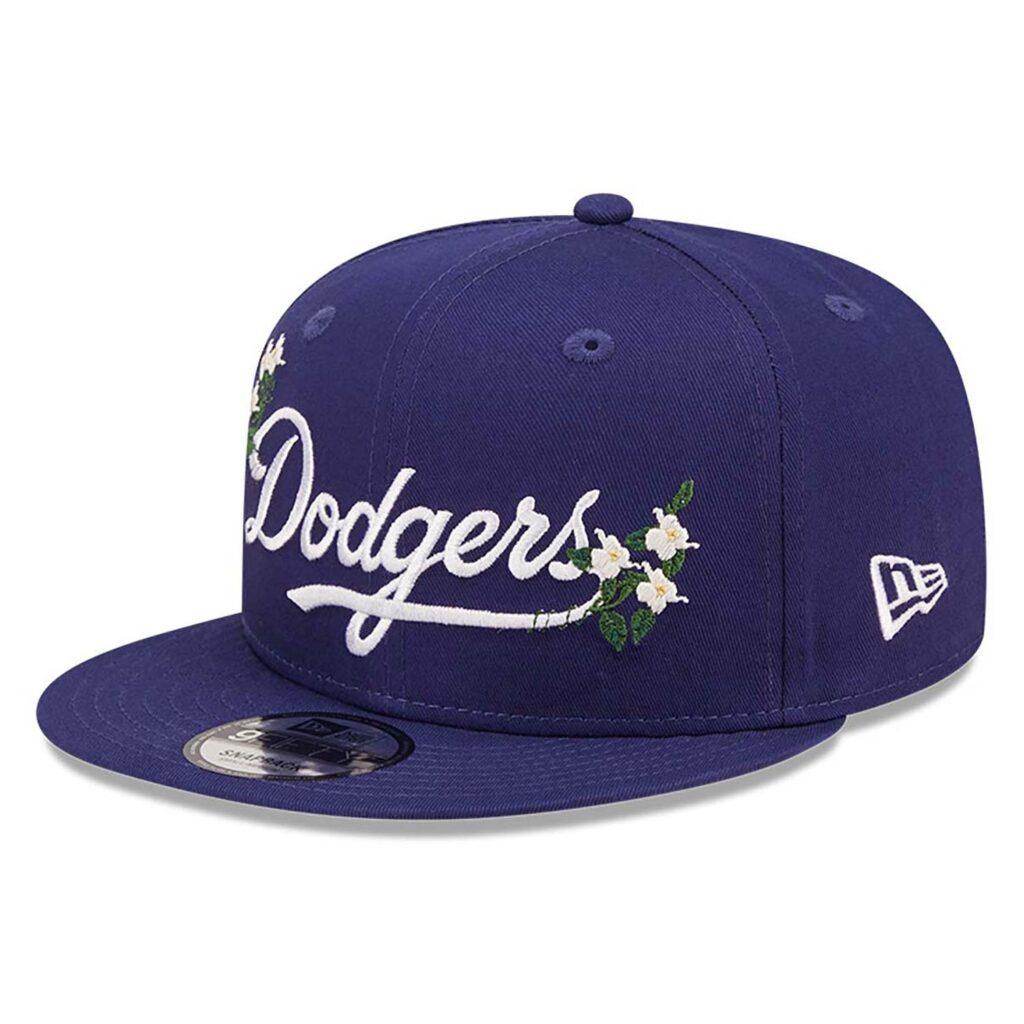 NEW ERA LA Dodgers Flower Wordmark Blue 9FIFTY Snapback Cap