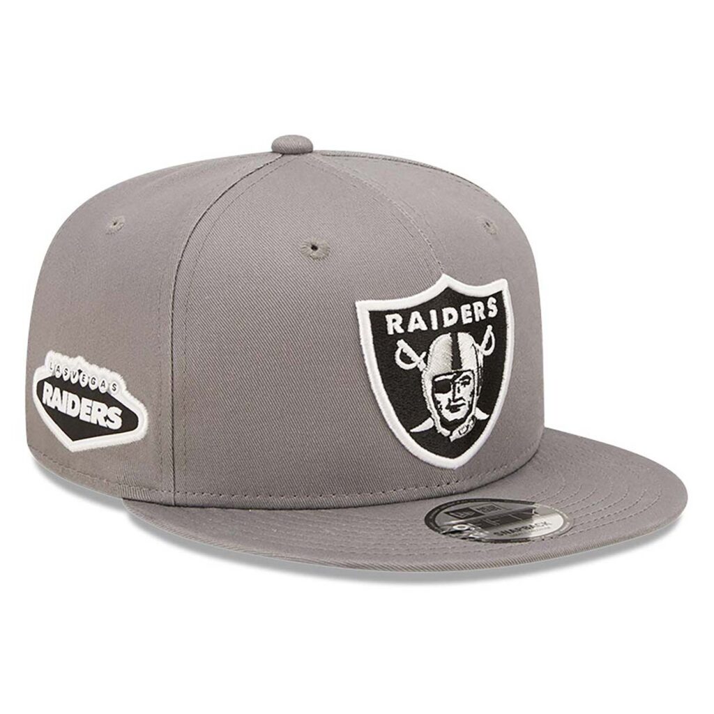 NEW ERA Las Vegas Raiders Team Side Patch Grey 9FIFTY Snapback Cap